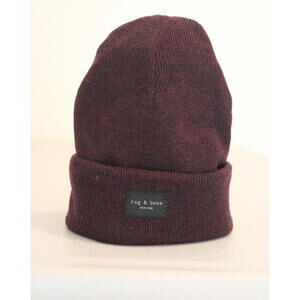 Rag & Bone Addison Beanie Hat burgundy